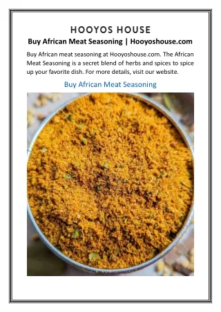 Buy African Meat Seasoning | Hooyoshouse.com