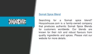 Somali Spice Blend  Hooyoshouse.com