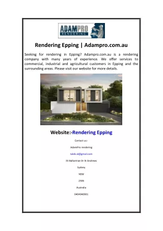 rendering epping adampro com au