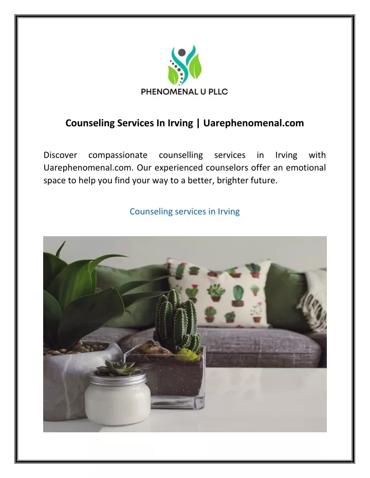 counseling services in irving uarephenomenal com