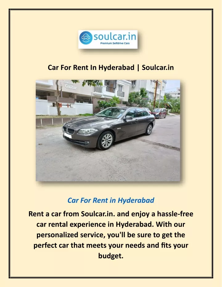 car for rent in hyderabad soulcar in