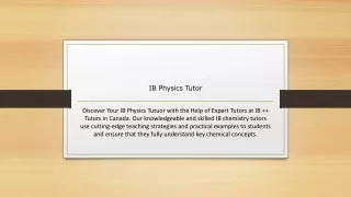 IB Physics Tutor
