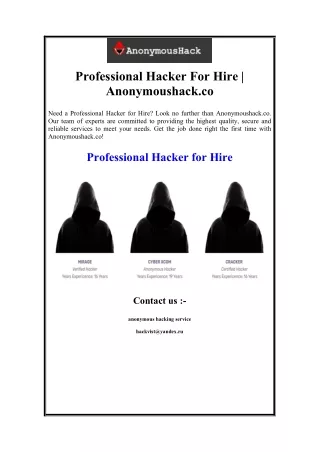 Professional Hacker For Hire Anonymoushack.co