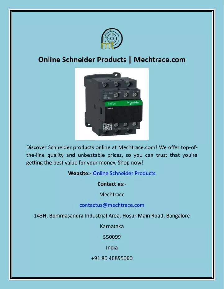 online schneider products mechtrace com