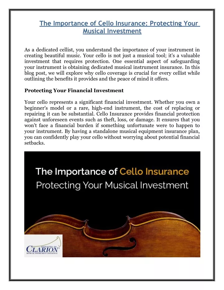 the importance of cello insurance protecting your