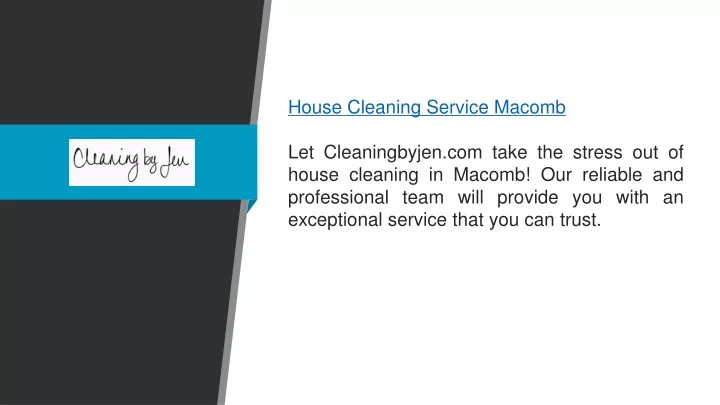 house cleaning service macomb let cleaningbyjen