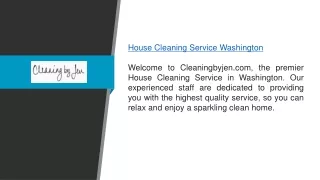House Cleaning Service Washington Cleaningbyjen.com