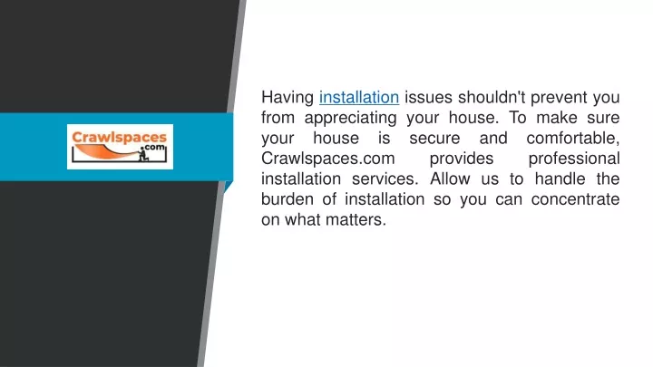 having installation issues shouldn t prevent
