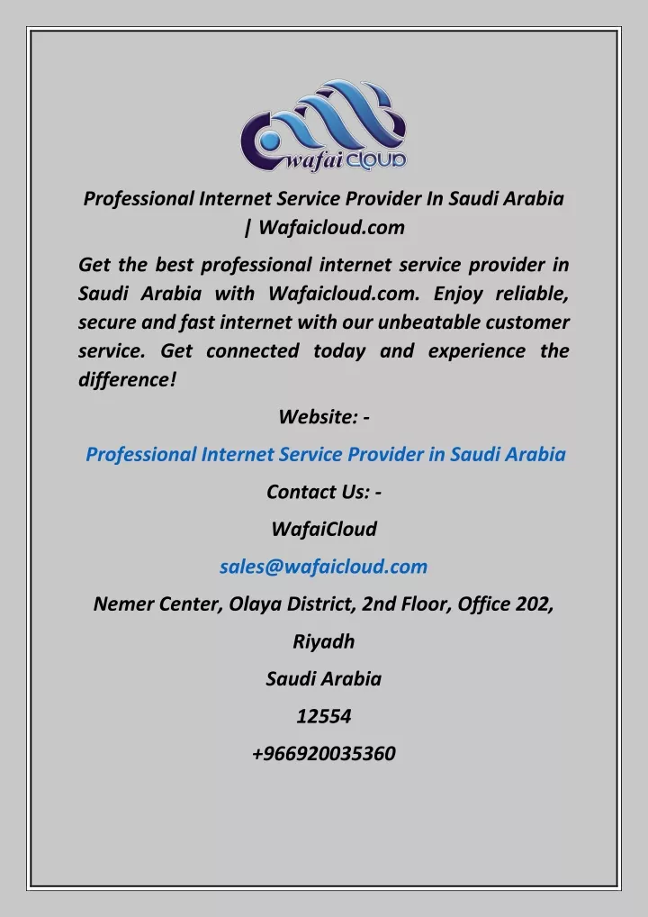 professional internet service provider in saudi