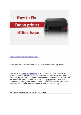 https printersofflines com canon printer offline