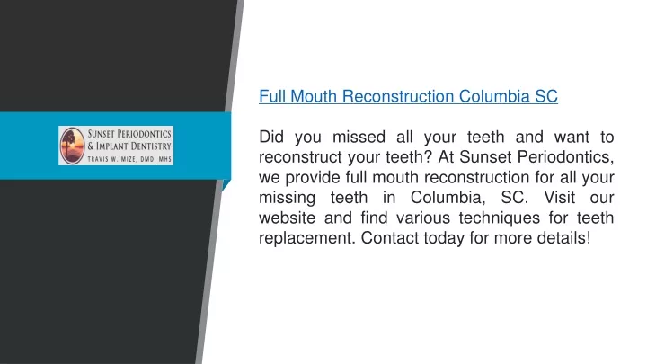 full mouth reconstruction columbia