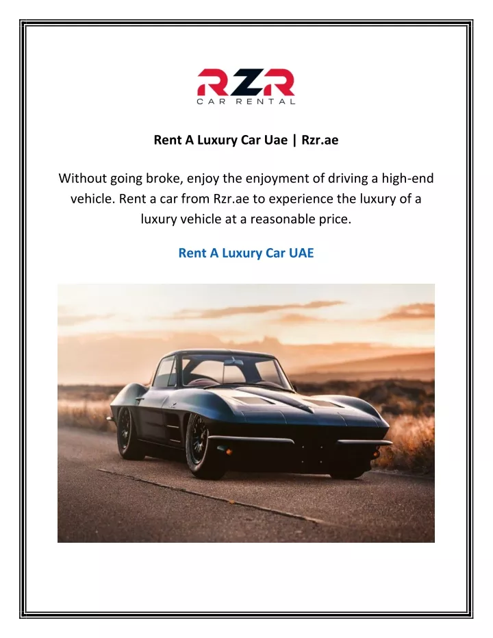 rent a luxury car uae rzr ae