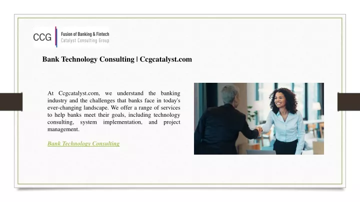 bank technology consulting ccgcatalyst com