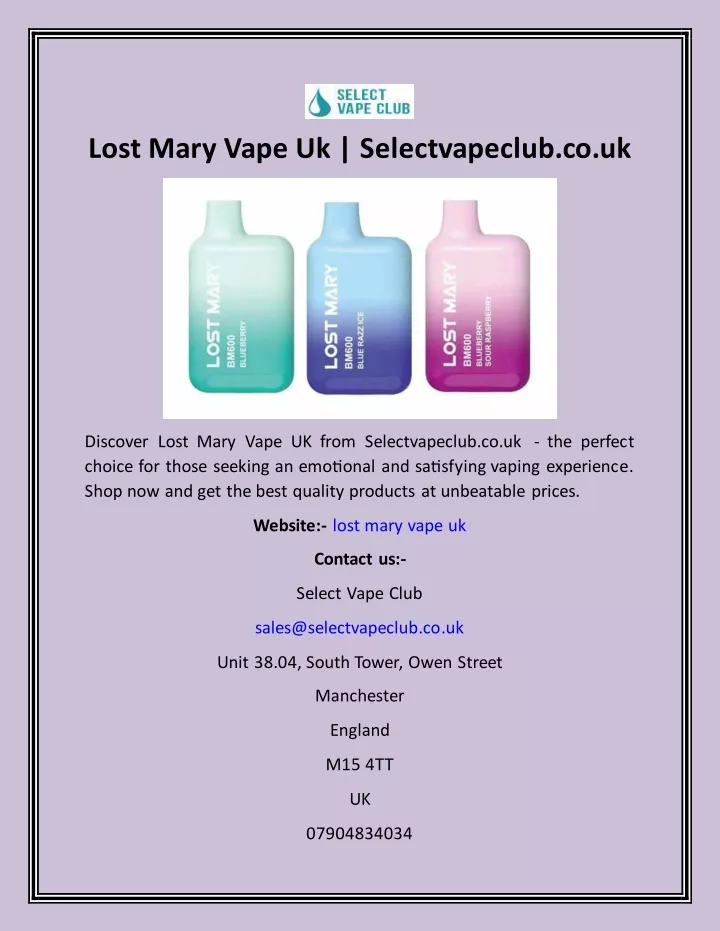 lost mary vape uk selectvapeclub co uk