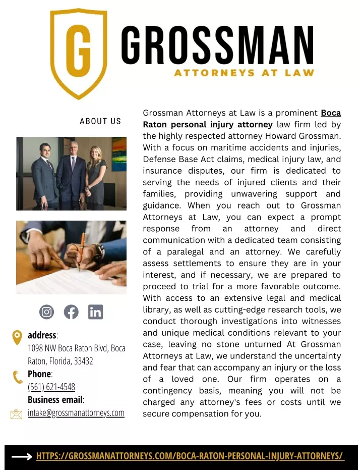 grossman attorneys at law is a prominent boca