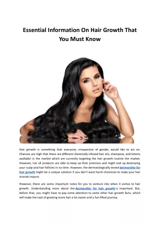 Essential Information On Hair Growth That You Must Know