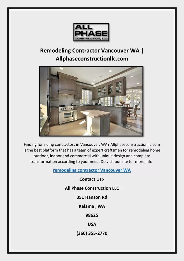 remodeling contractor vancouver