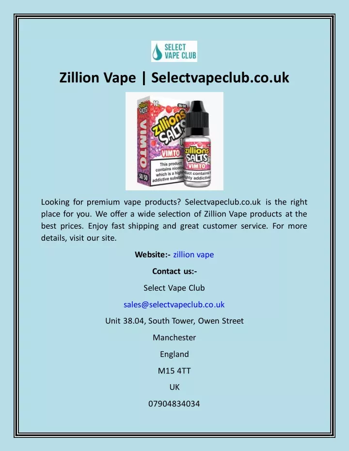 zillion vape selectvapeclub co uk