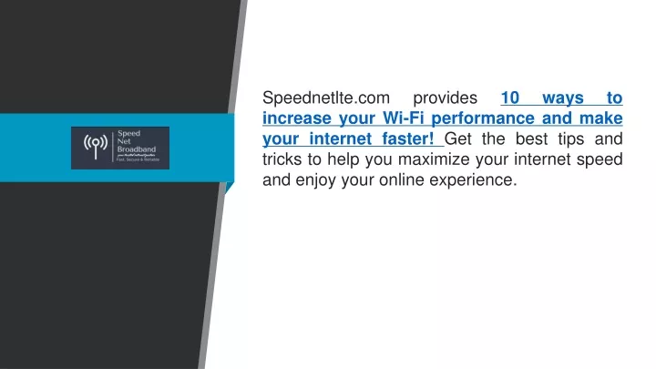 speednetlte com provides 10 ways to increase your