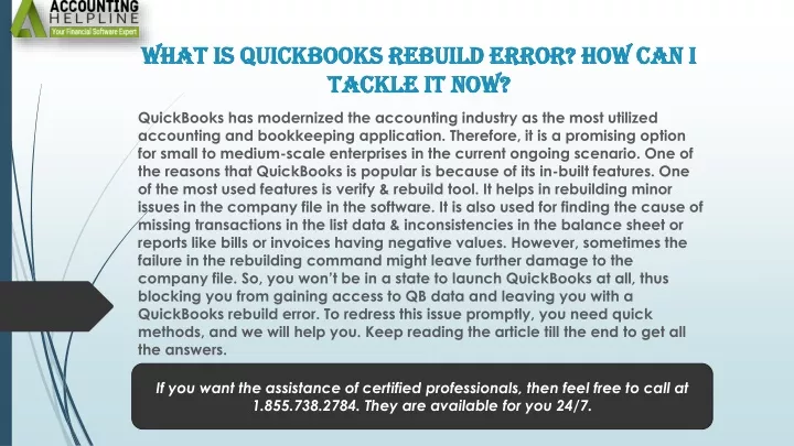 what is quickbooks rebuild error how can i tackle it now