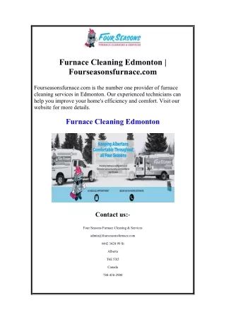 Furnace Cleaning Edmonton  Fourseasonsfurnace.com