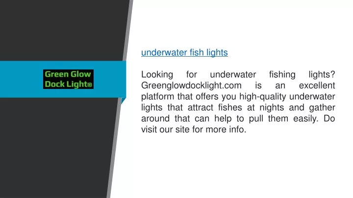 underwater fish lights looking for underwater