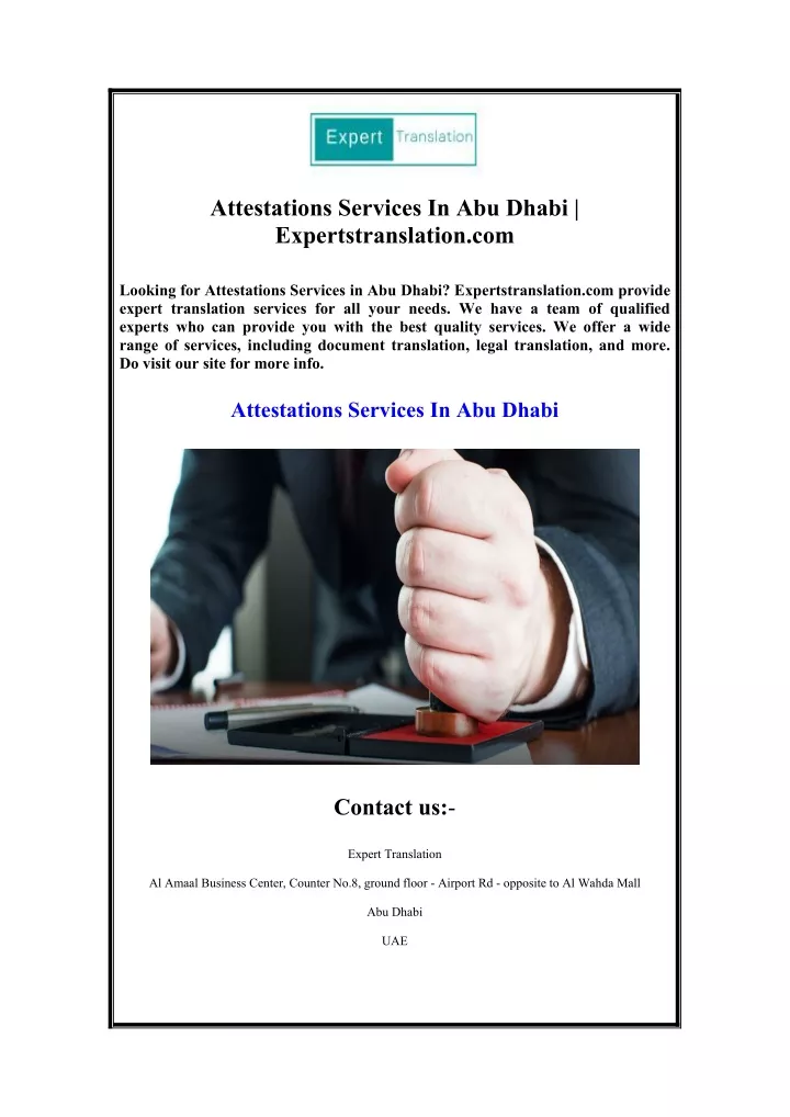 attestations services in abu dhabi