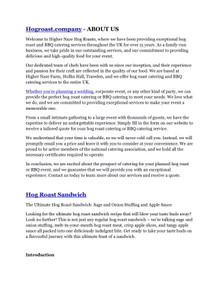 hogroast company about us