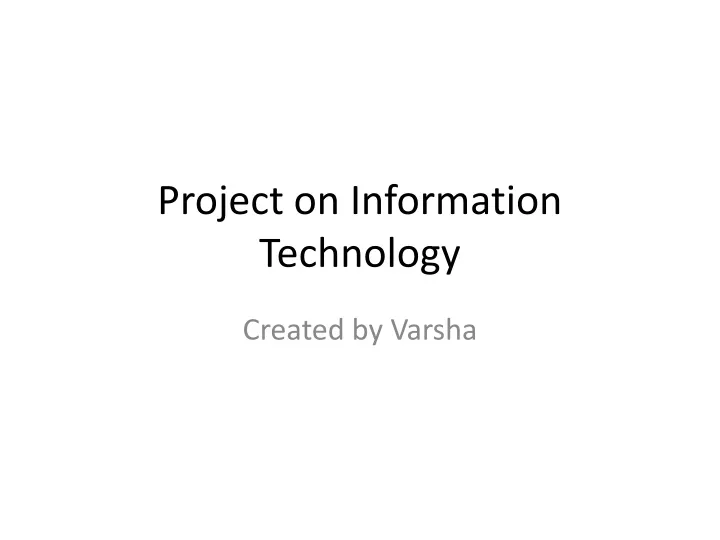 project on information technology