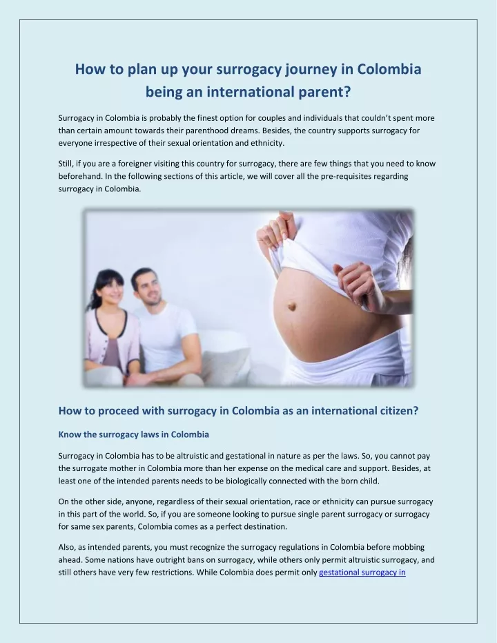 how to plan up your surrogacy journey in colombia