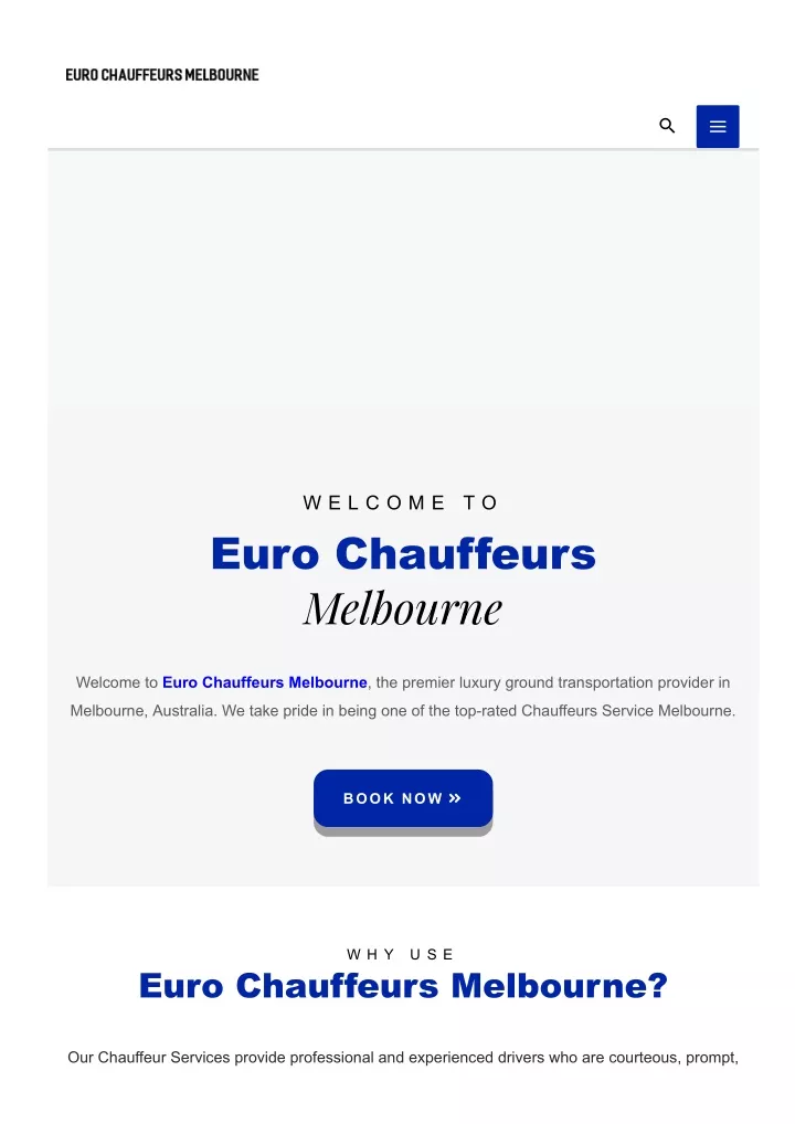 w e l c o m e t o euro chauffeurs melbourne