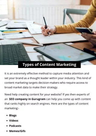 types of content marketing