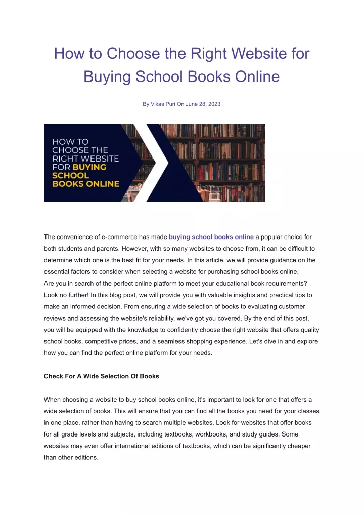 how to choose the right website for buying school