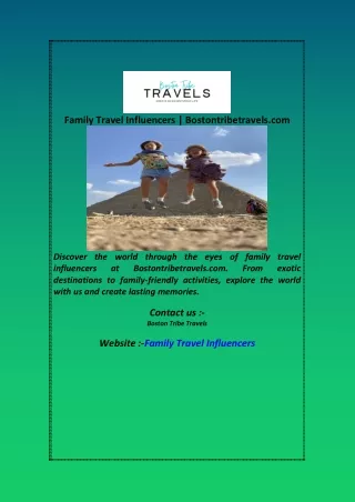 Family Travel Influencers  Bostontribetravels com