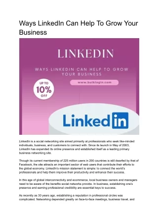Ways LinkedIn Can Help To Grow Your business