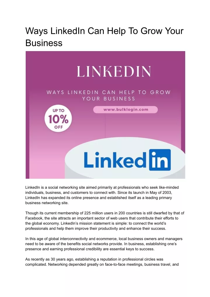 ways linkedin can help to grow your business