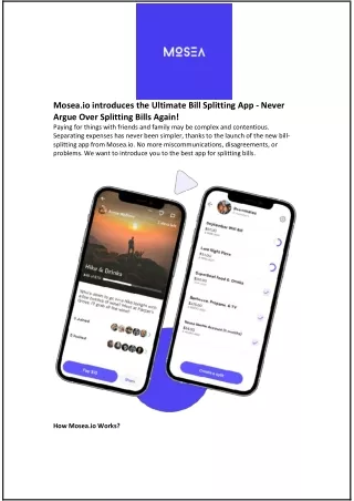 mosea io introduces the ultimate bill splitting