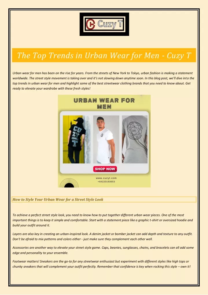 the top trends in urban wear for men cuzy t