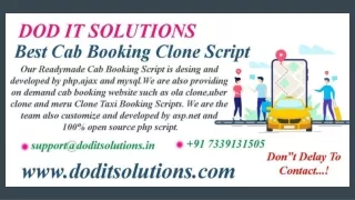 Cab Booking Script - DOD IT SOLUTIONS