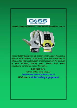 Cricket Safety Equipment  Cricketonlinestoresweden com se
