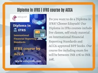 Diploma in IFRS | IFRS course by ACCA
