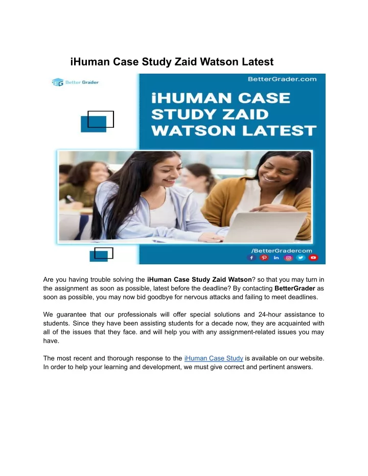 ihuman case study zaid watson latest