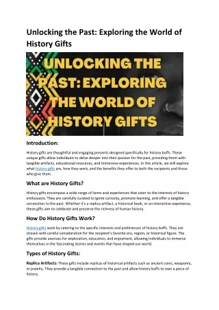 unlocking the past exploring the world of history