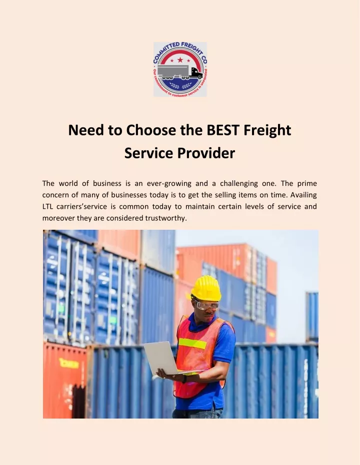 need to choose the best freight service provider