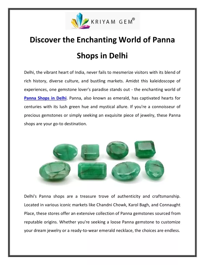 discover the enchanting world of panna
