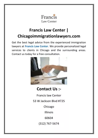 Francis Law Center | Chicagoimmigrationlawyers.com