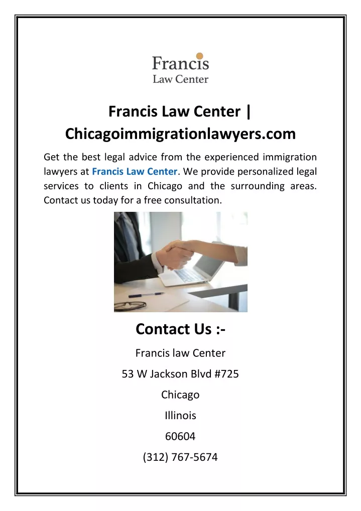 francis law center chicagoimmigrationlawyers com