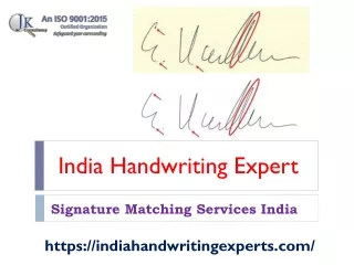 Signature Matching Services India - India Handwriting Expert