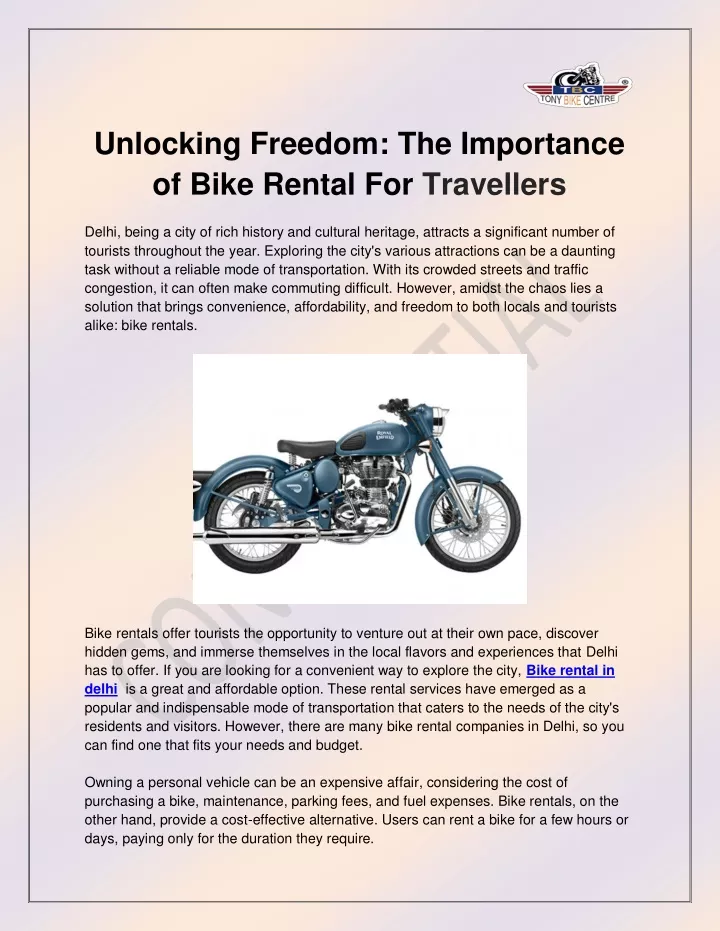 unlocking freedom the importance of bike rental