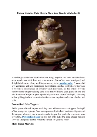 unique wedding cake ideas to wow your guests with